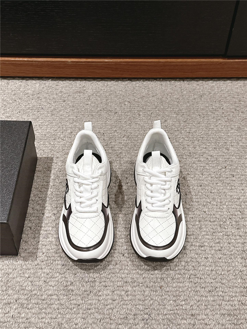 Ch**el logo white calfskin sneakers