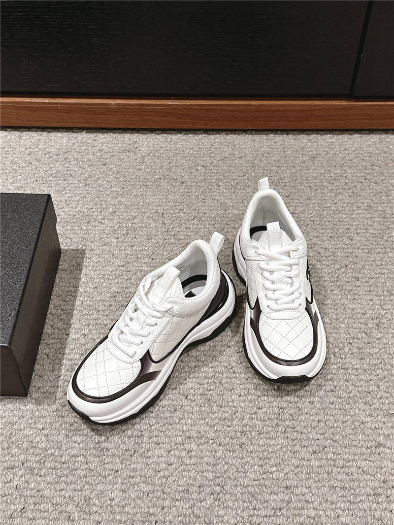 Ch**el logo white calfskin sneakers