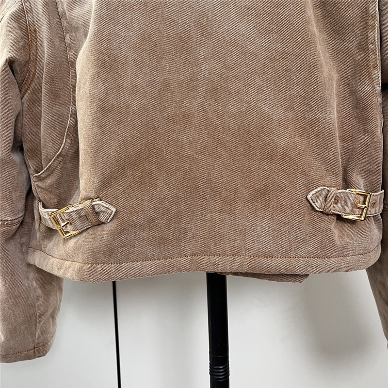 M1um1u denim short cotton jacket