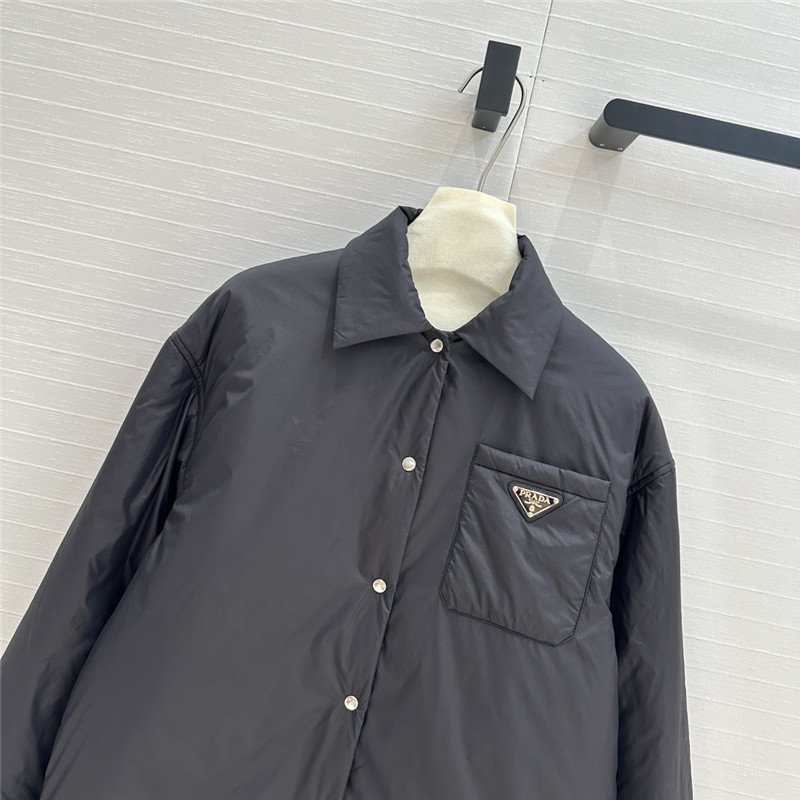Pra*a shirt-style thin cotton coat
