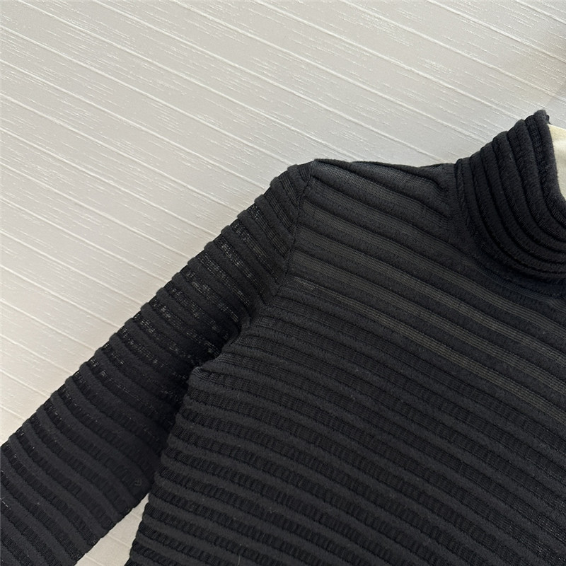 Va1e*ntin0 mock-neck rib knit gown in black