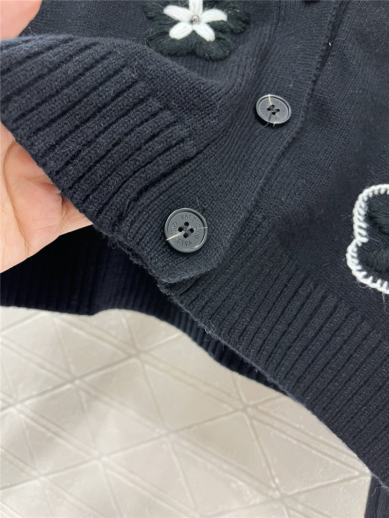 Va1e*ntin0 floral embellished crop cardigan in black