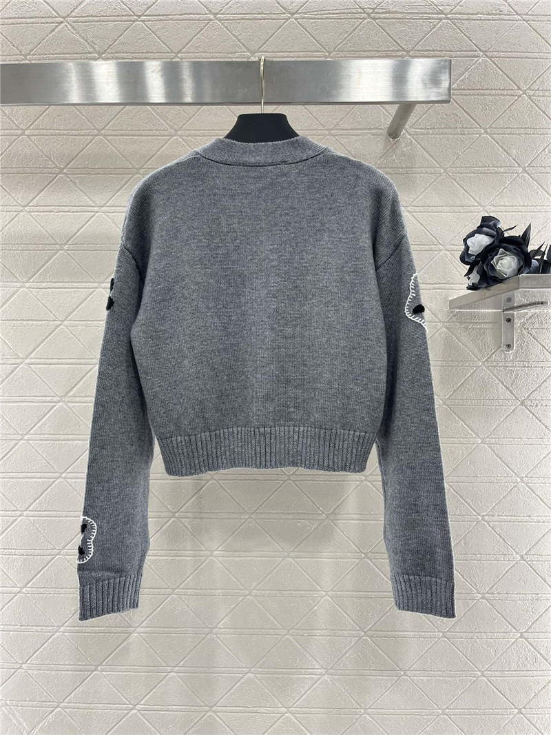 Va1e*ntin0 floral embellished crop cardigan in grey