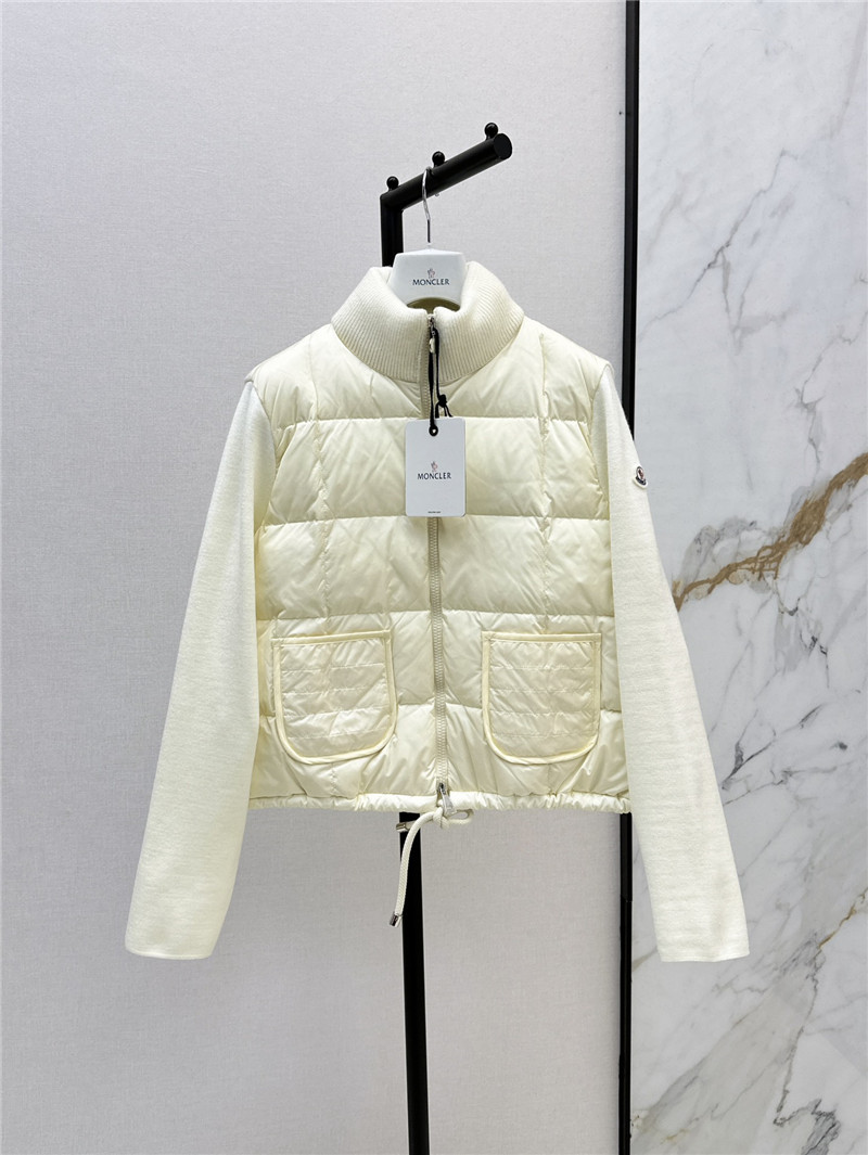 Moncler patchwork knitted down jacket