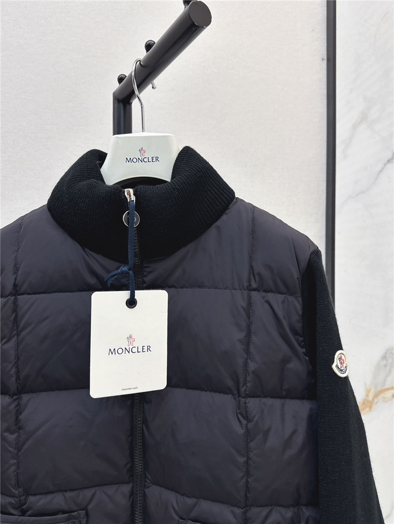 Moncler patchwork knitted down jacket