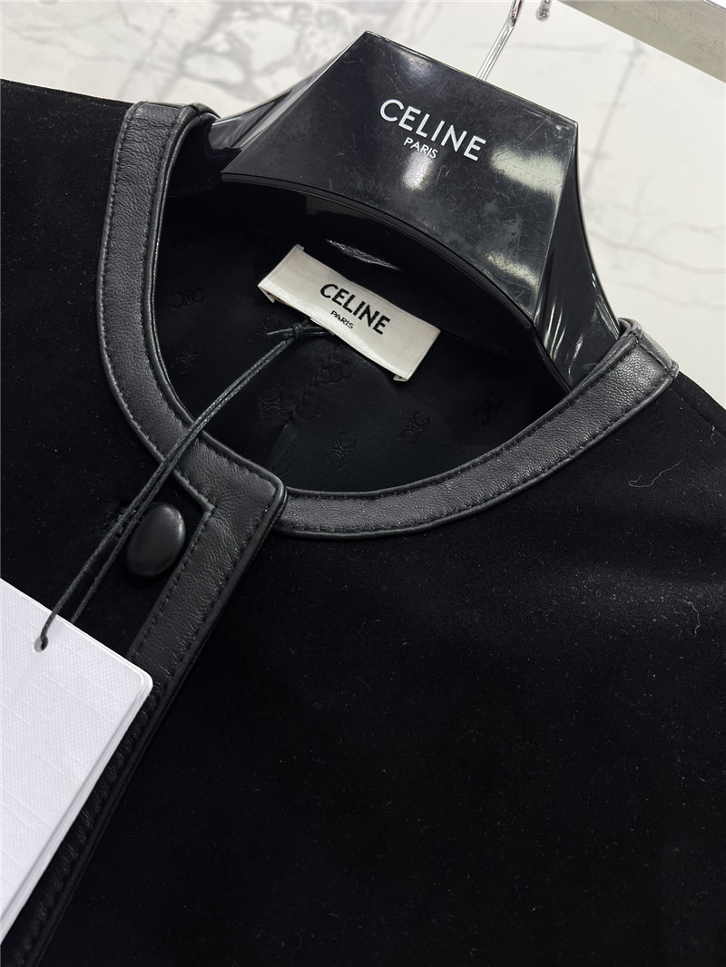 Ce1i*e patchwork leather jacket