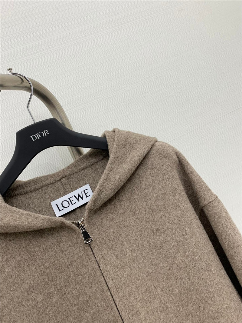L0ew* hooded wool coat