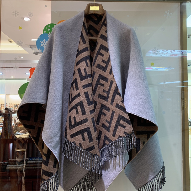 F**di wool and cashmere blend cape