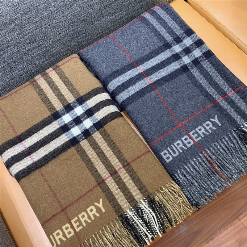 Bv*b*rry check cashmere shawl
