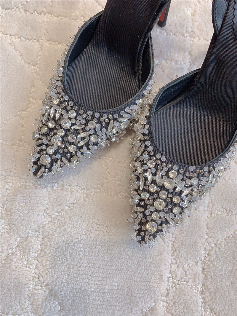 CL Queenissima Black Sling Slingback Pumps