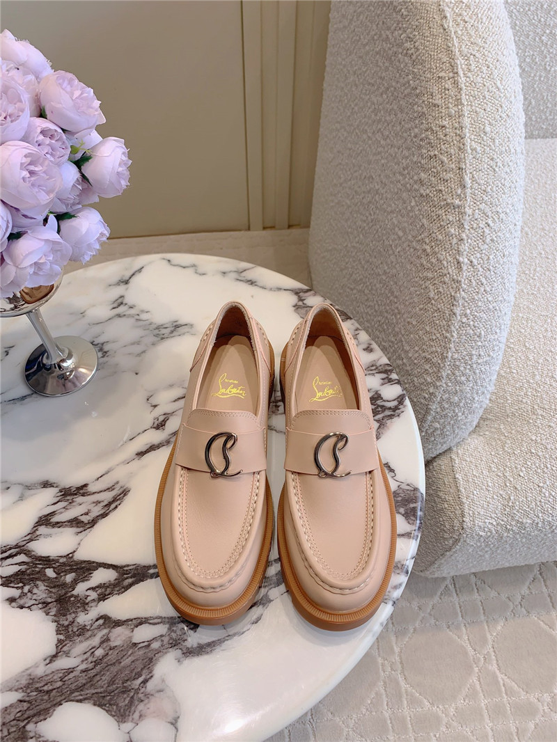 CL Moc Lug Nude Calf Leather Loafers