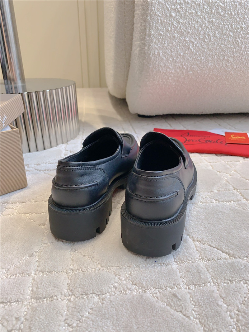 CL Moc Lug Black Calf Leather Loafers