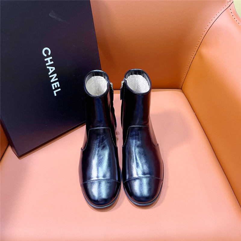 Ch**el calfskin ankle boots