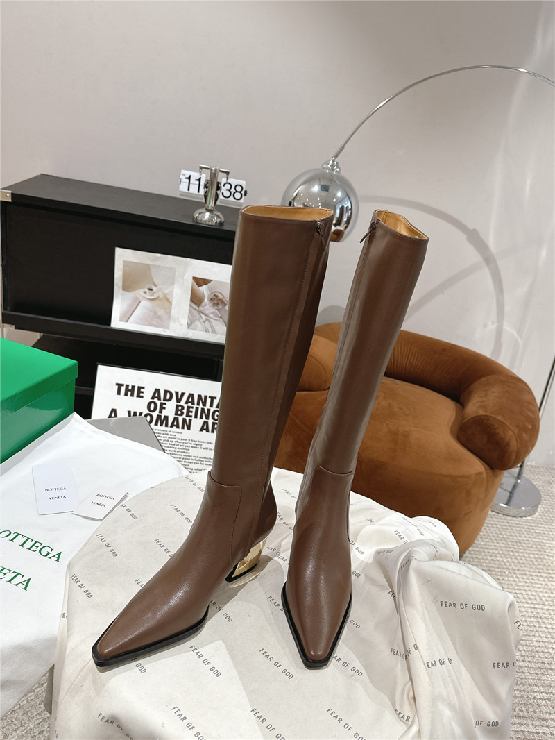 b0tt*ga Ven*ta tex brown pointed toe knee high boots