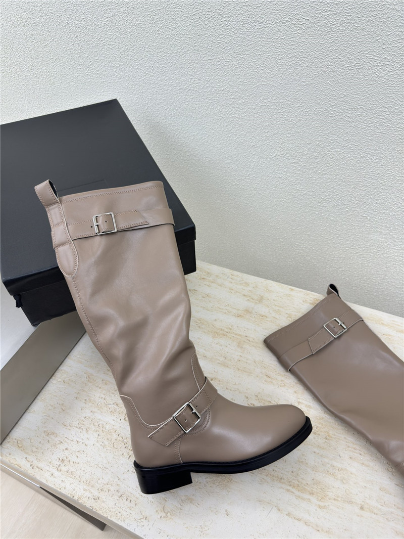 Sa1nt Lau*nt biork leather buckle biker boots