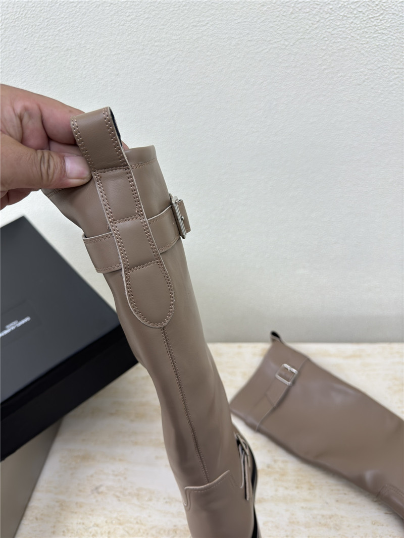 Sa1nt Lau*nt biork leather buckle biker boots