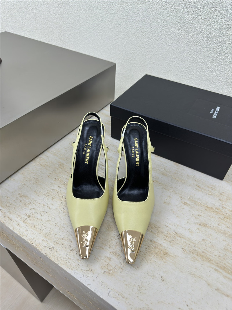 Y51 jeanne slingback pumps beige smooth leather