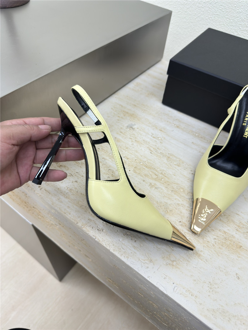 Y51 jeanne slingback pumps beige smooth leather