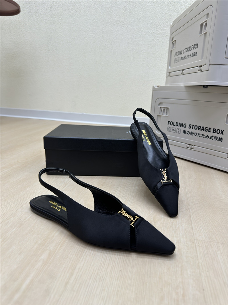 Y51 babylone black pattern slingback flats