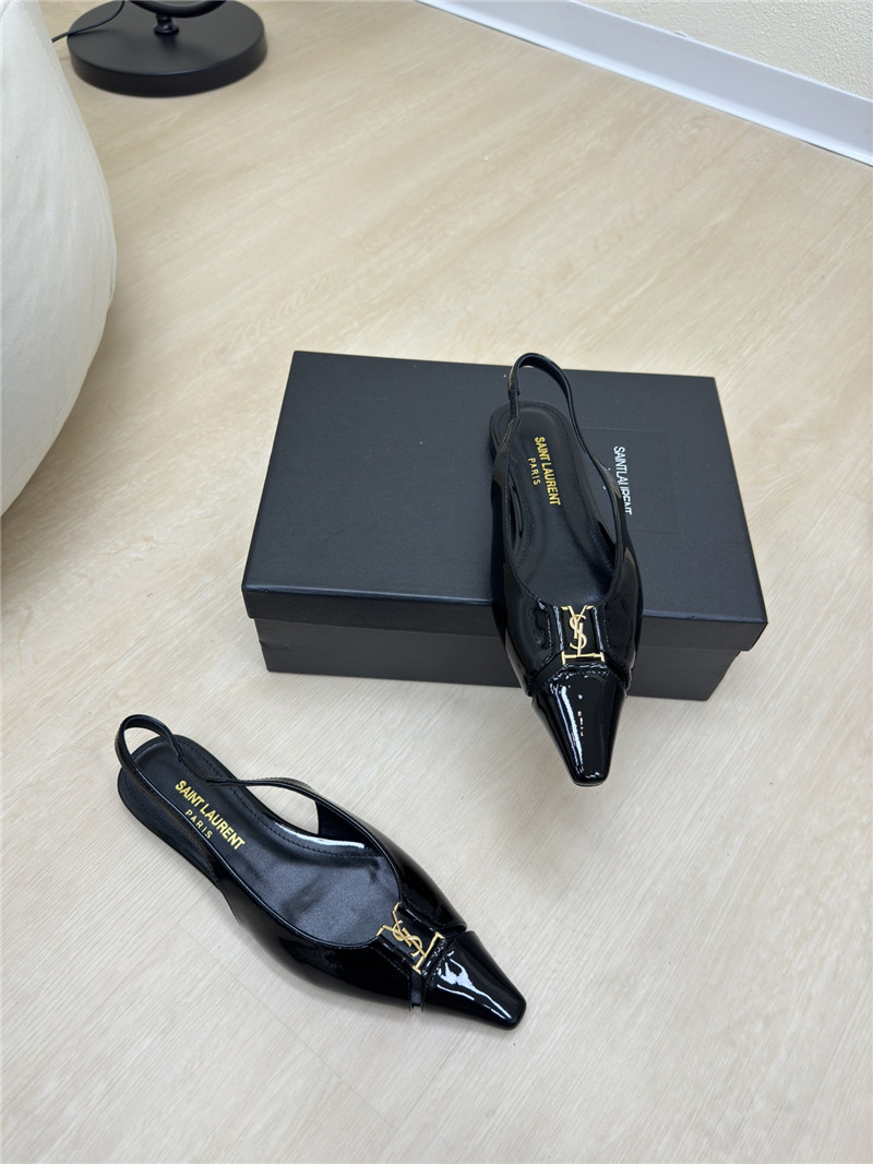 Y51 babylone black pattern slingback flats