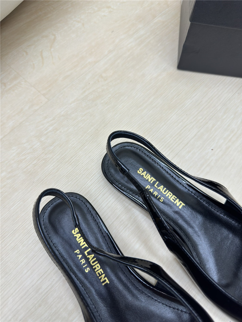 Y51 babylone black pattern slingback flats
