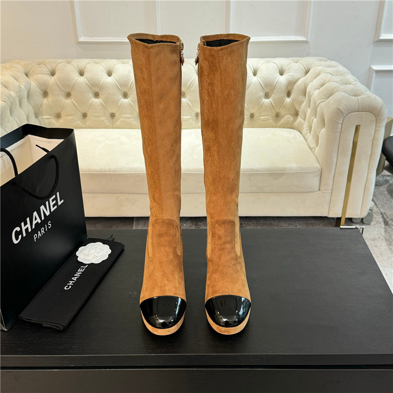 Ch**el suede leather knee high boots