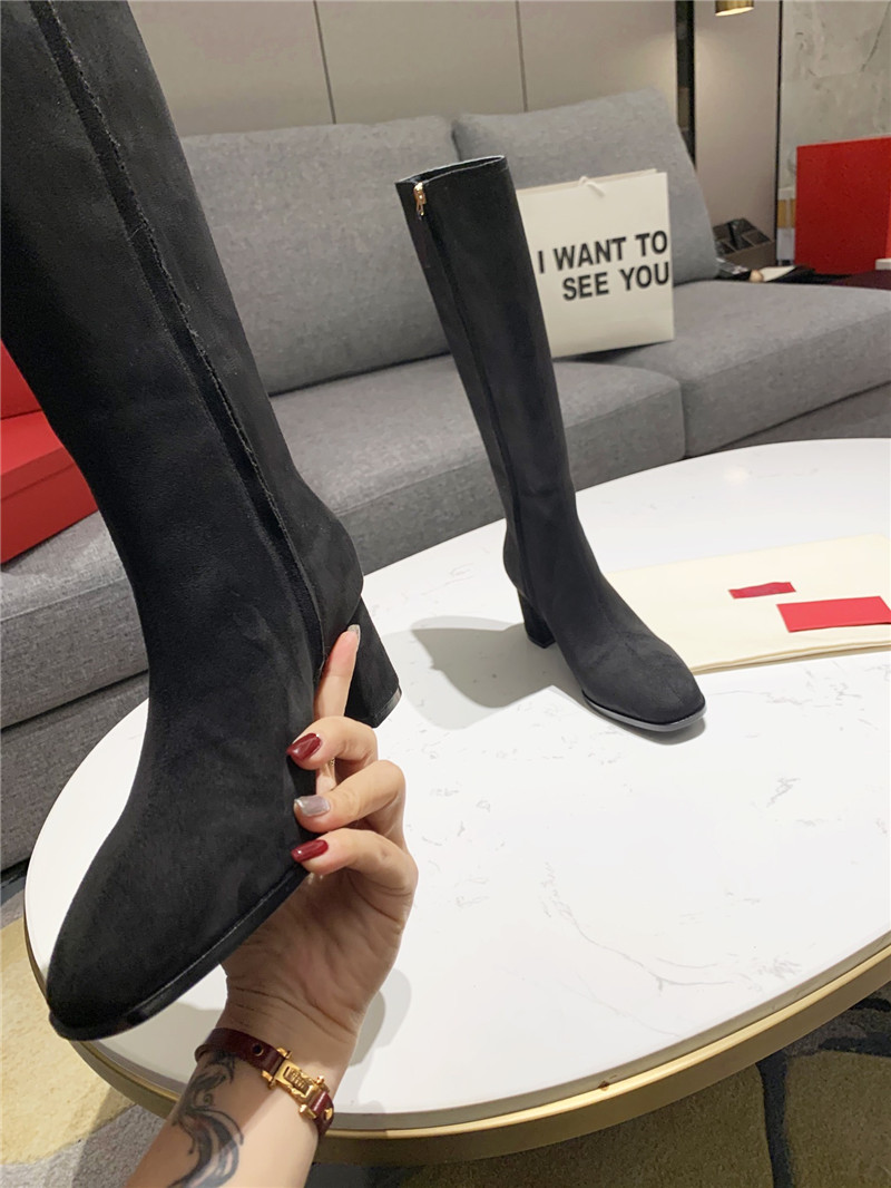 Va1e*ntin0 vlogo signature suede knee-high boots