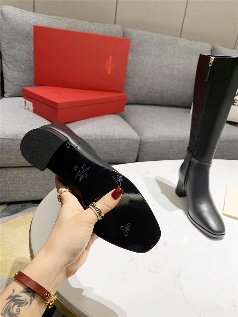 Va1e*ntin0 vlogo signature leather knee-high boots