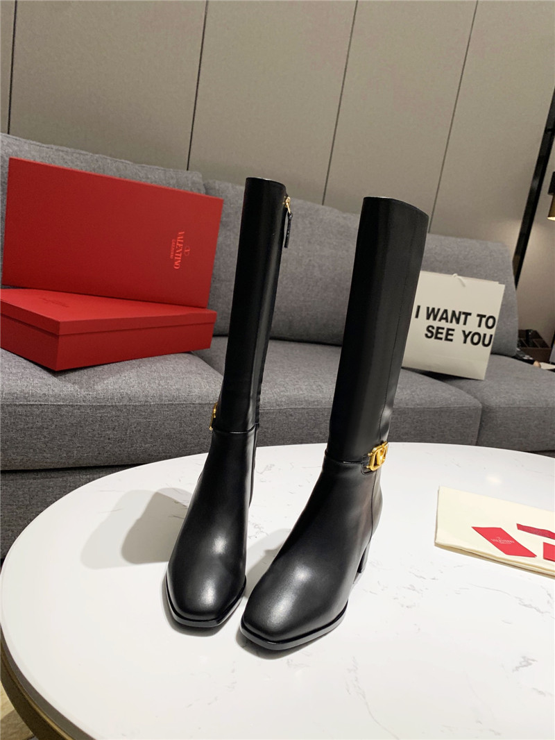Va1e*ntin0 vlogo signature leather knee-high boots