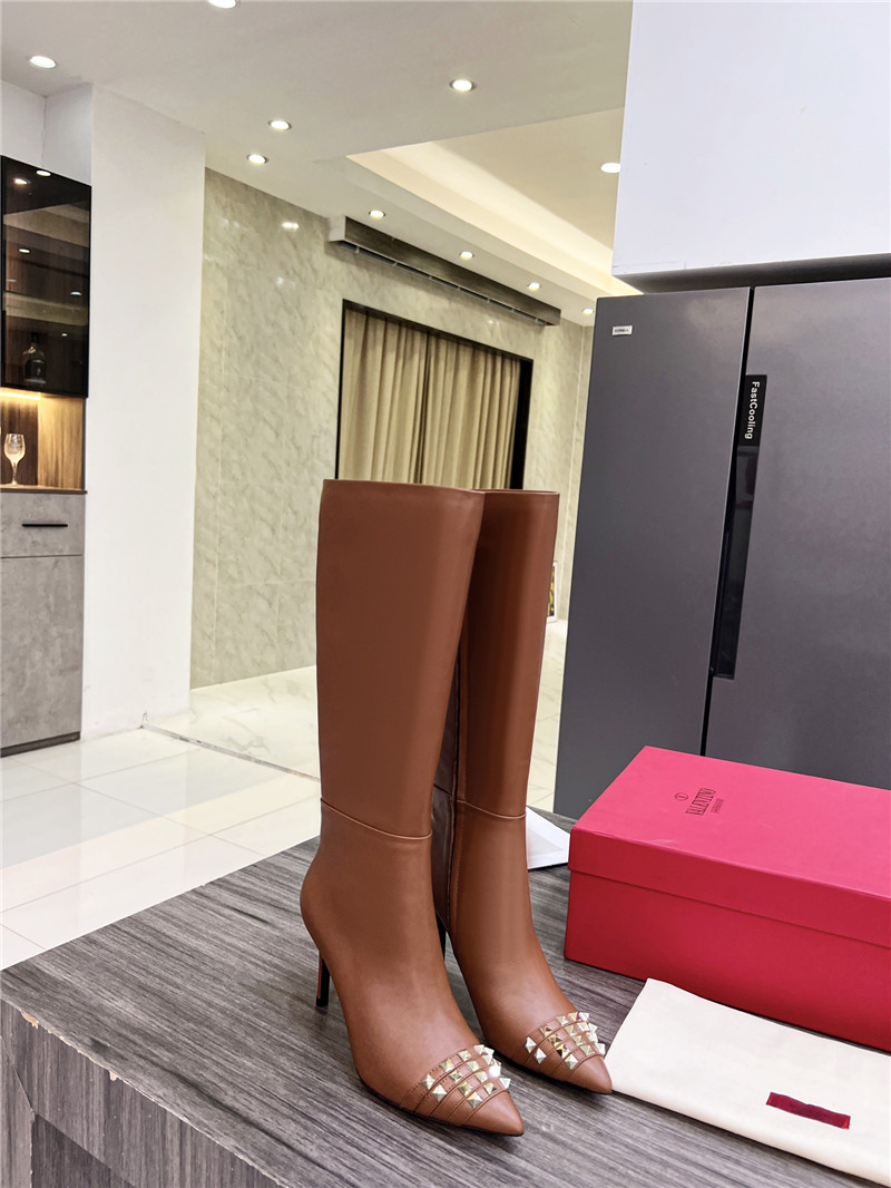 Va1e*ntin0 garavani heeled leather knee-high boots