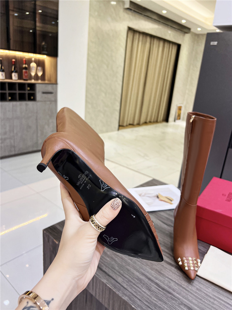 Va1e*ntin0 garavani heeled leather knee-high boots