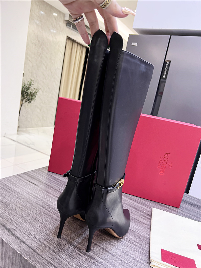 Va1e*ntin0 heeled leather knee-high boots