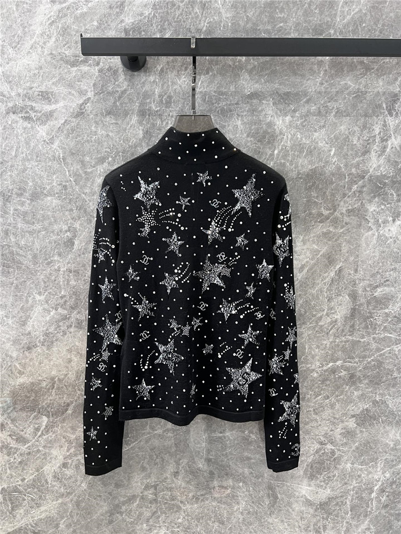 Ch**el half-zip star ski knit pullover in black
