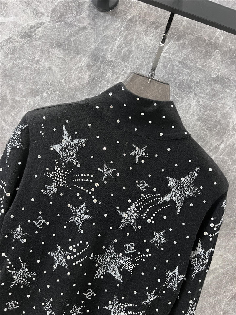 Ch**el half-zip star ski knit pullover in black