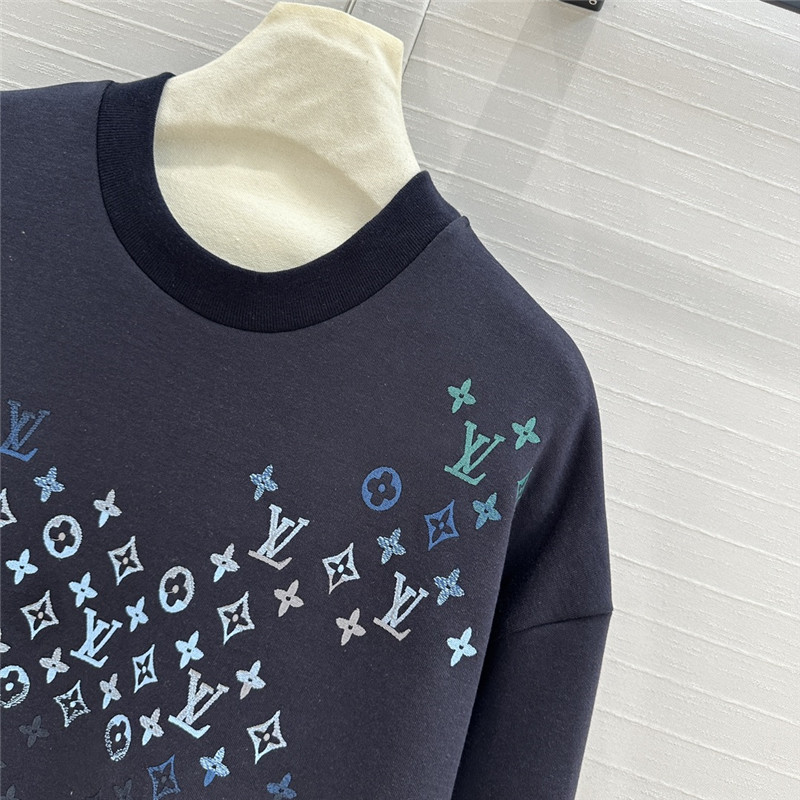 LV Navy Gradient Aurora Monogram Sweatshirt