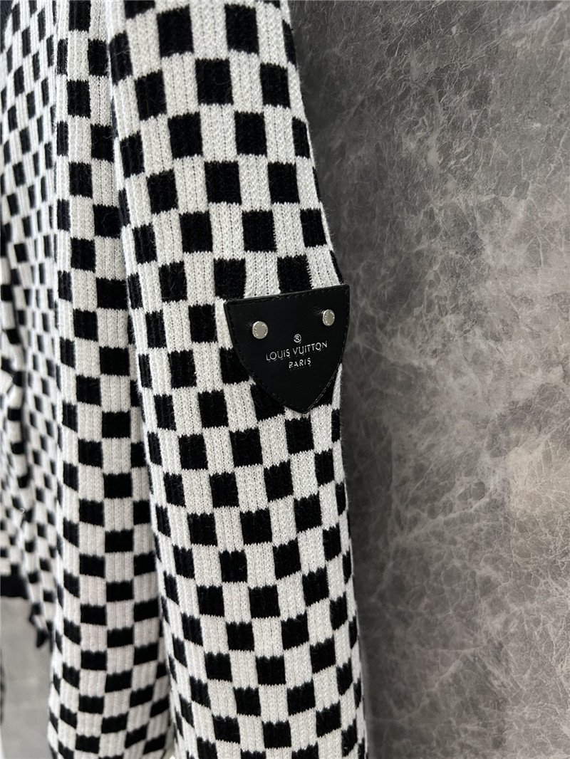 LV Damier Cropped Cardigan in Black/White