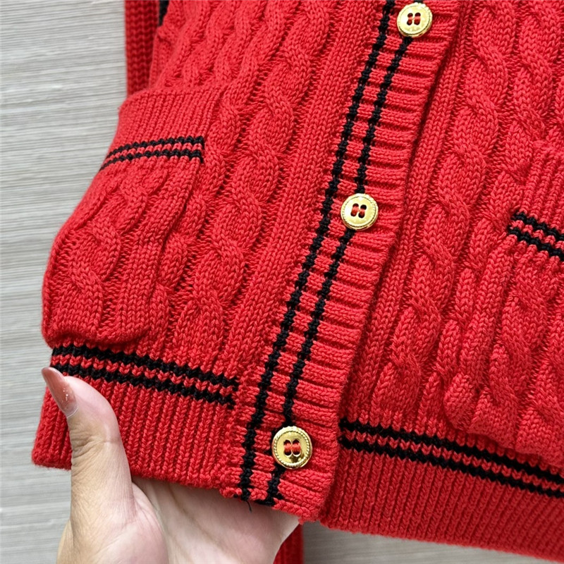 Miu Miu Sailor Collar Cardigan Red
