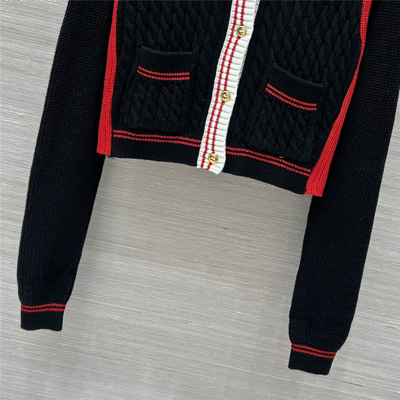 Miu Miu Sailor Collar Cardigan Black