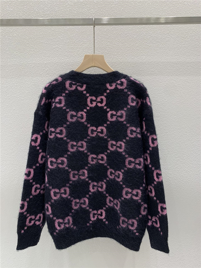 Gvc*1 gg intarsia v-neck cardigan navy