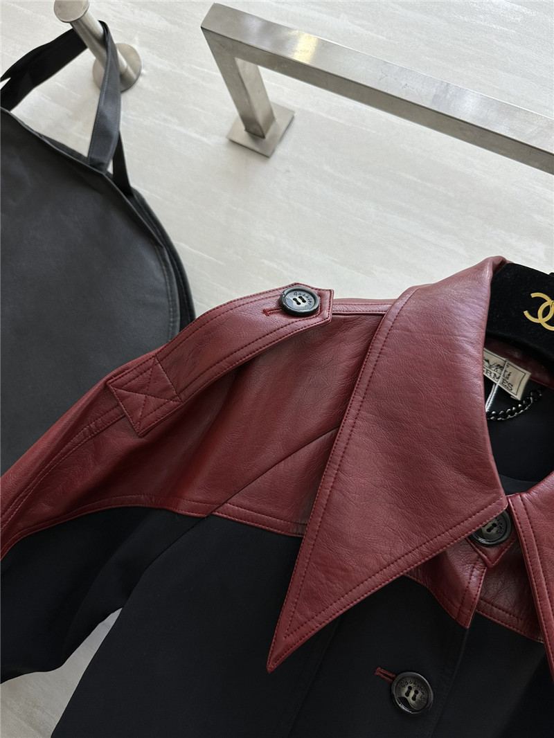 H**me5 leather trench coat