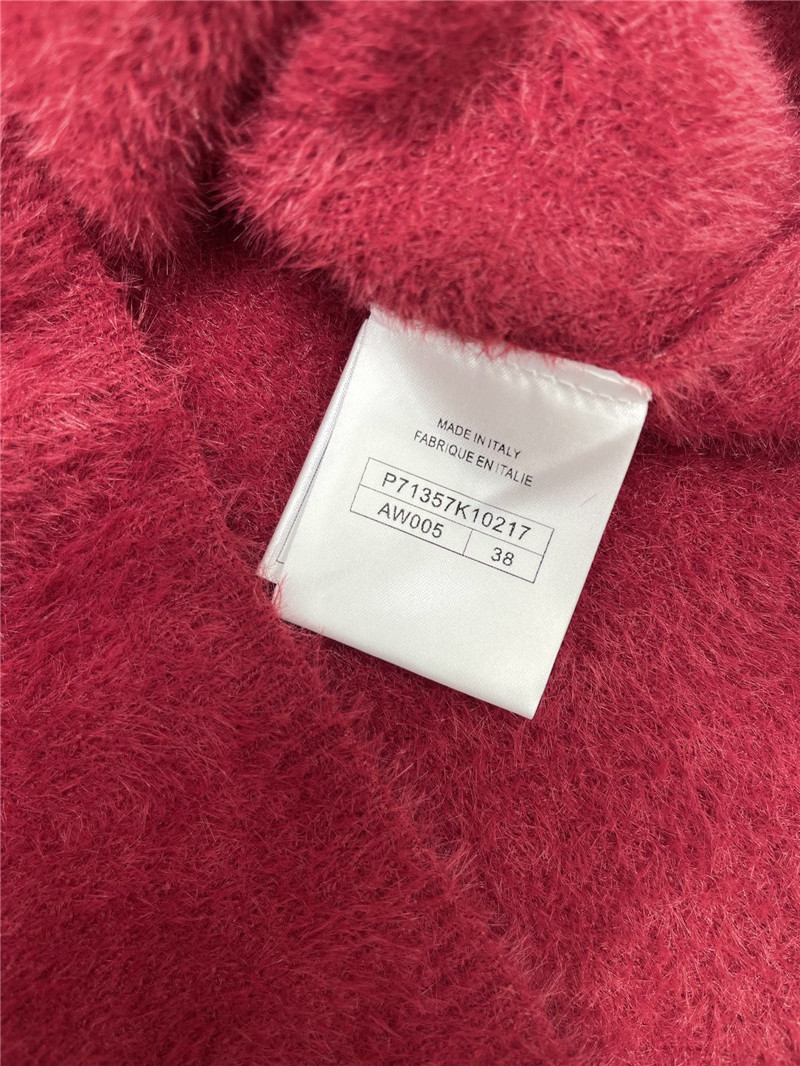 Ch**el fuchsia short sleeve mohair knitted top