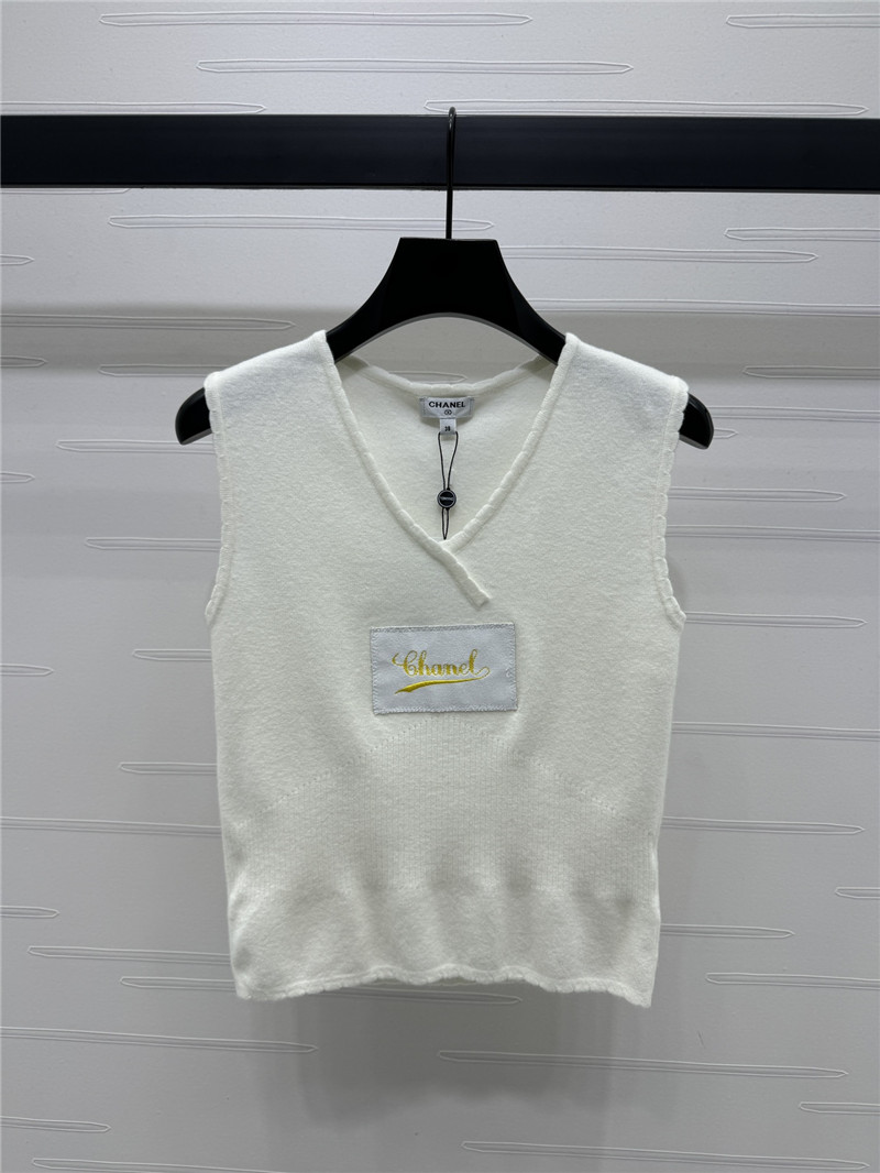 Ch**el v-neck white knit vest