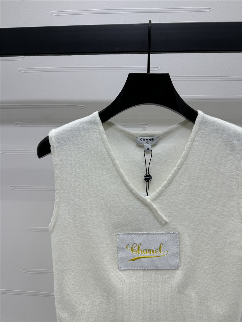 Ch**el v-neck white knit vest