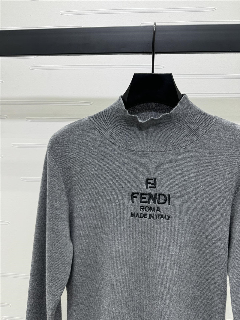 F**di grey mock neck jumper top