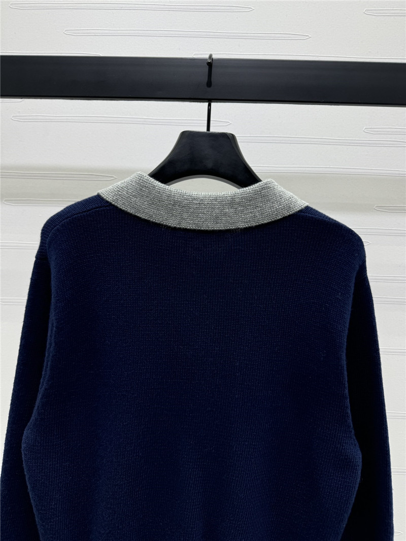 D10r contrast long sleeve polo shirt