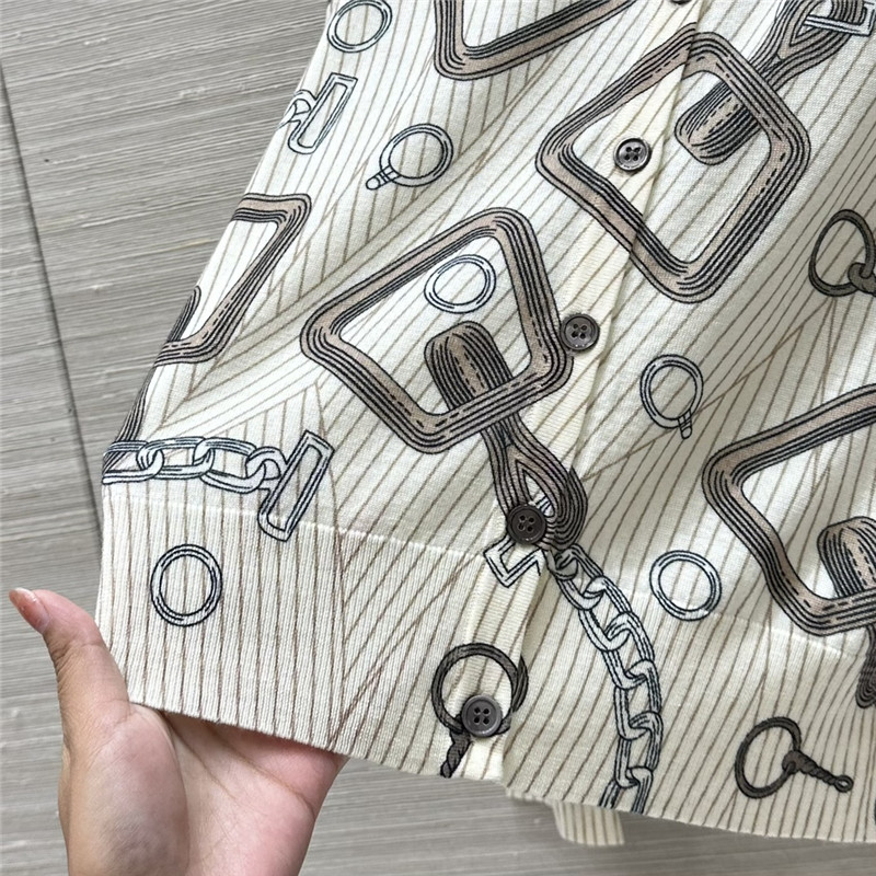 H**me5 motif printed wool cardigan