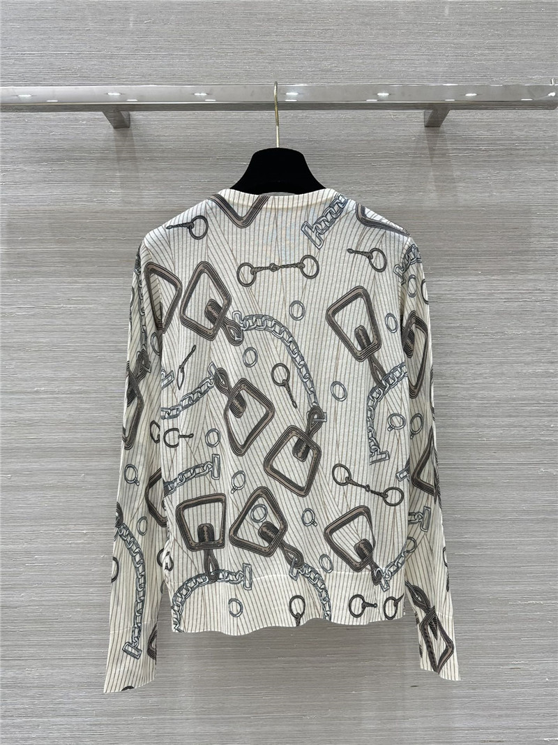H**me5 motif printed wool cardigan