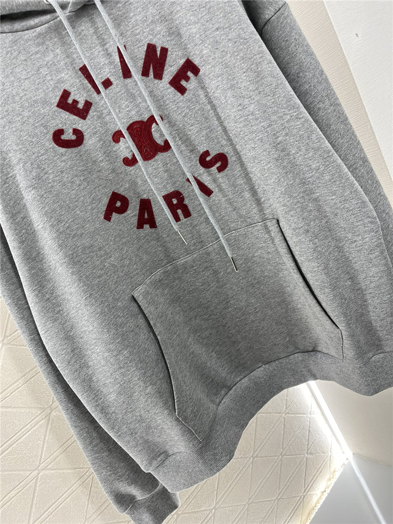 Ce1i*e triomphe cotton fleece hoodie grey