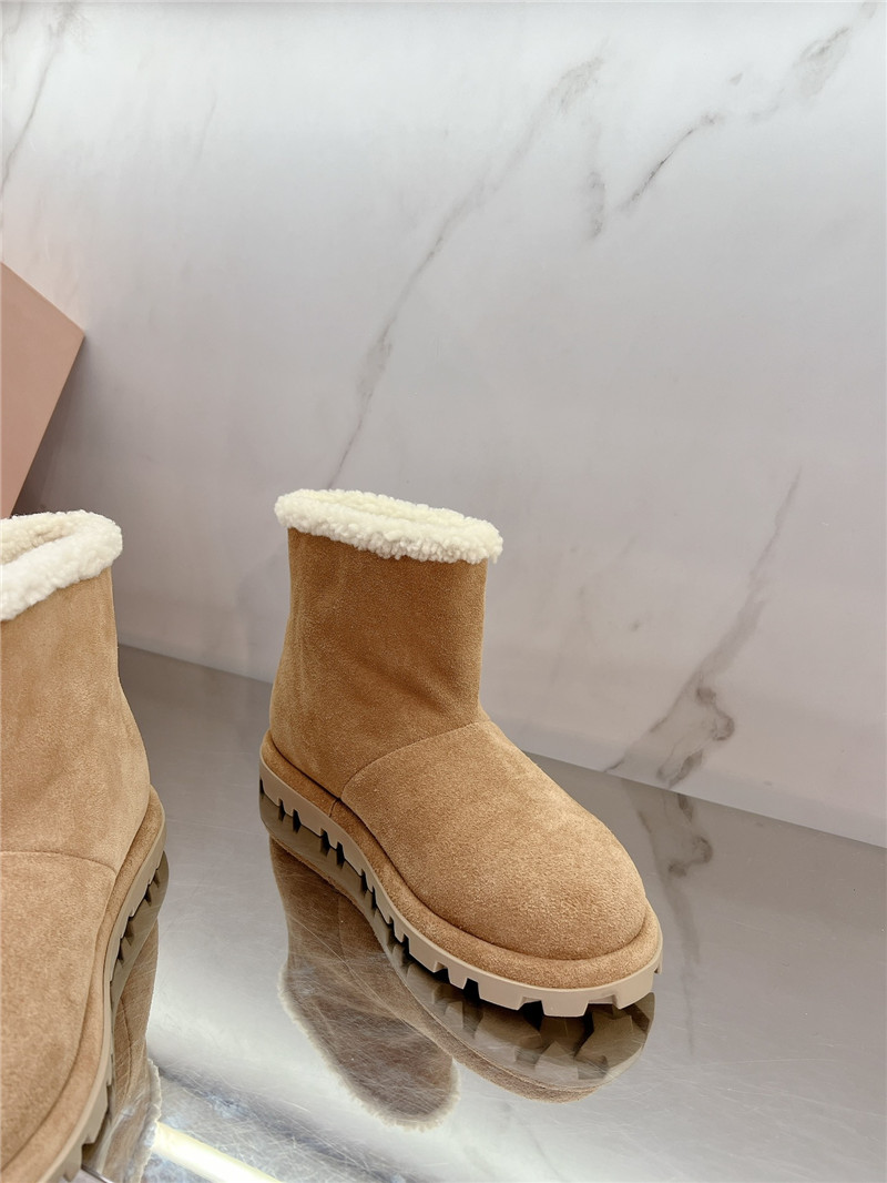 Miu Miu Brown Suede Leather Snow Boots