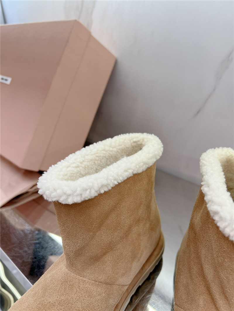 Miu Miu Brown Suede Leather Snow Boots